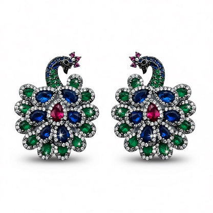 Palestro Milano Orecchini Dark Verde Blu Il Pavone