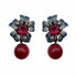 Palestro Milano Orecchini Dark - Violet/rosso Fiore pistillo di pavè con perla