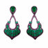 Palestro Milano Orecchini Diadema con goccia smeraldo/fucsia
