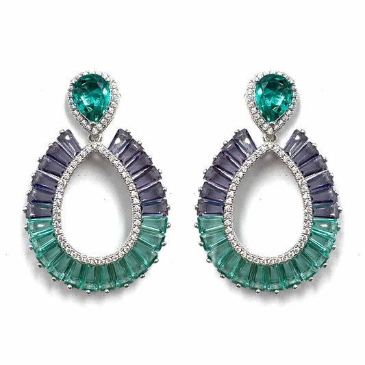 Palestro Milano Orecchini Doppia goccia di Cristalli