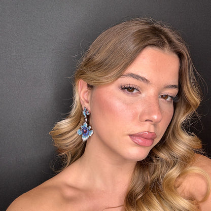 Palestro Milano Orecchini Doppio Fiore di pavè