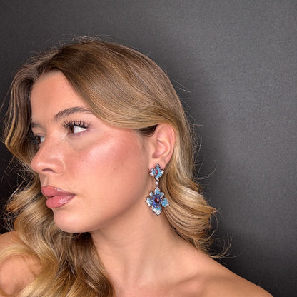 Palestro Milano Orecchini Doppio Fiore di pavè