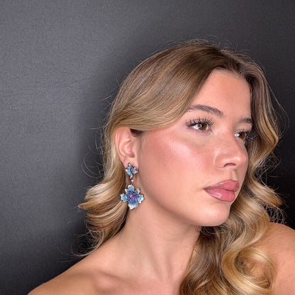 Palestro Milano Orecchini Doppio Fiore di pavè