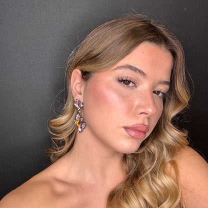 Palestro Milano Orecchini Doppio Fiore di pavè