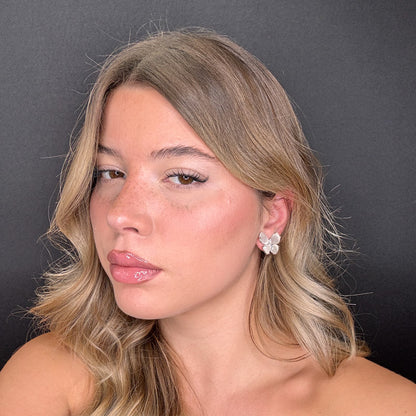 Palestro Milano Orecchini Farfalla bianca Cristallina