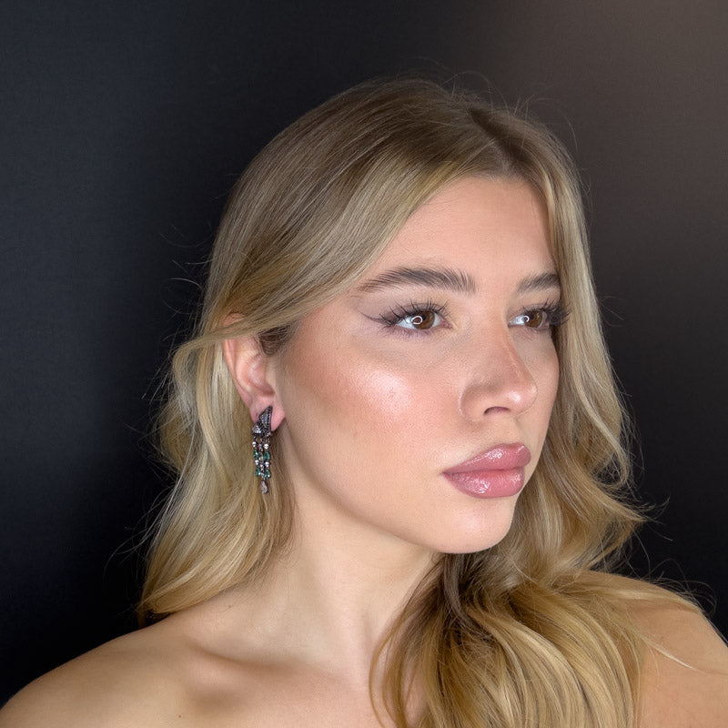 Palestro Milano Orecchini Farfalle con cristalli pendenti