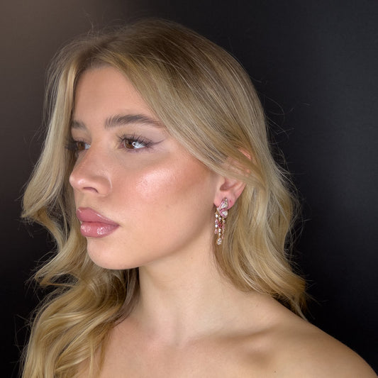 Palestro Milano Orecchini Farfalle con cristalli pendenti