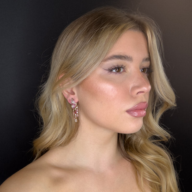 Palestro Milano Orecchini Farfalle con cristalli pendenti