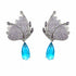 Palestro Milano Orecchini Farfalle Lillac con goccia blu