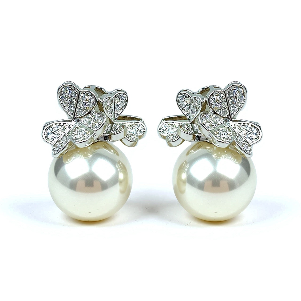 Palestro Milano Orecchini Farfalline silver Perla con Farfalline in volo