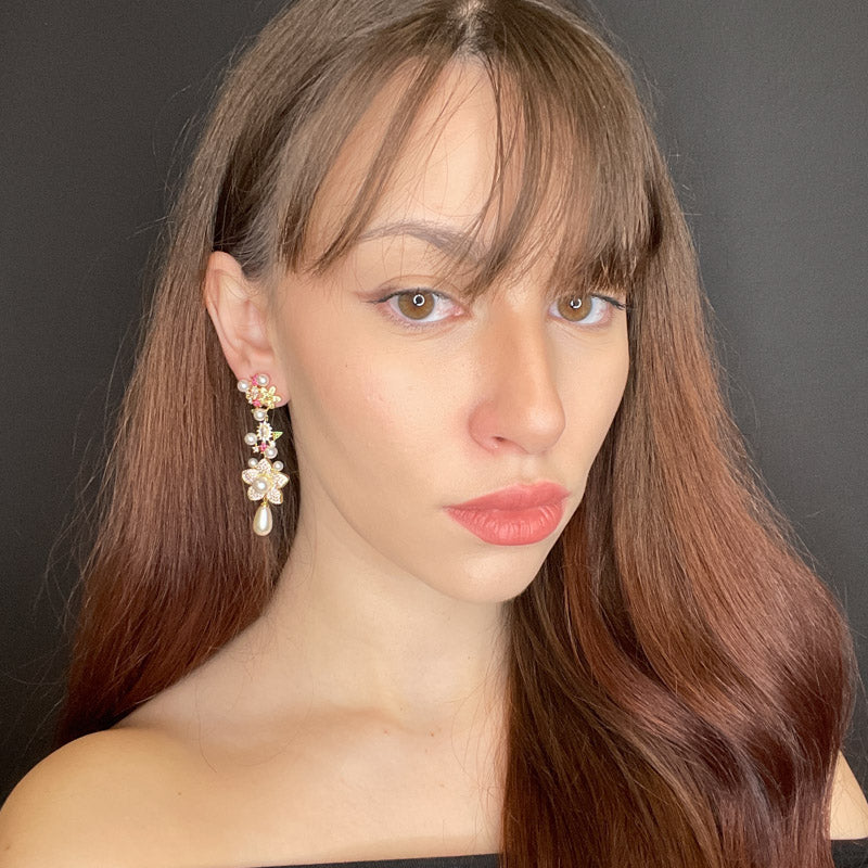 Palestro Milano Orecchini Festa di perle&fiori