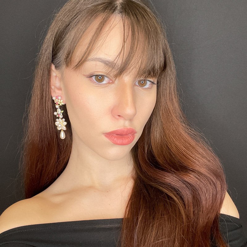 Palestro Milano Orecchini Festa di perle&fiori