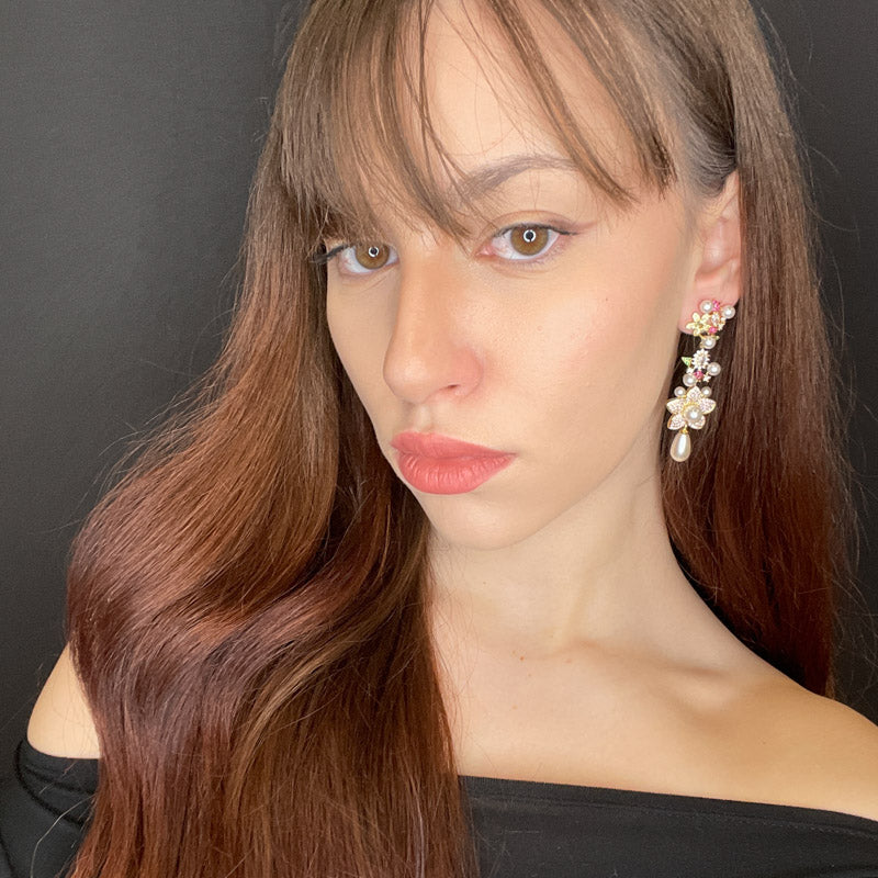 Palestro Milano Orecchini Festa di perle&fiori