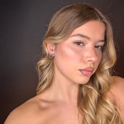 Palestro Milano Orecchini Fiocchetti di pavè con palline