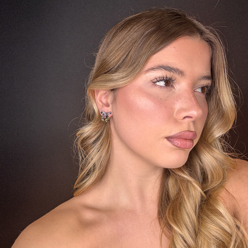 Palestro Milano Orecchini Fiocchetti di pavè con palline