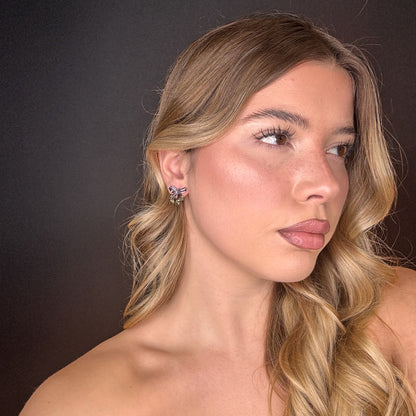 Palestro Milano Orecchini Fiocchetti di pavè con palline