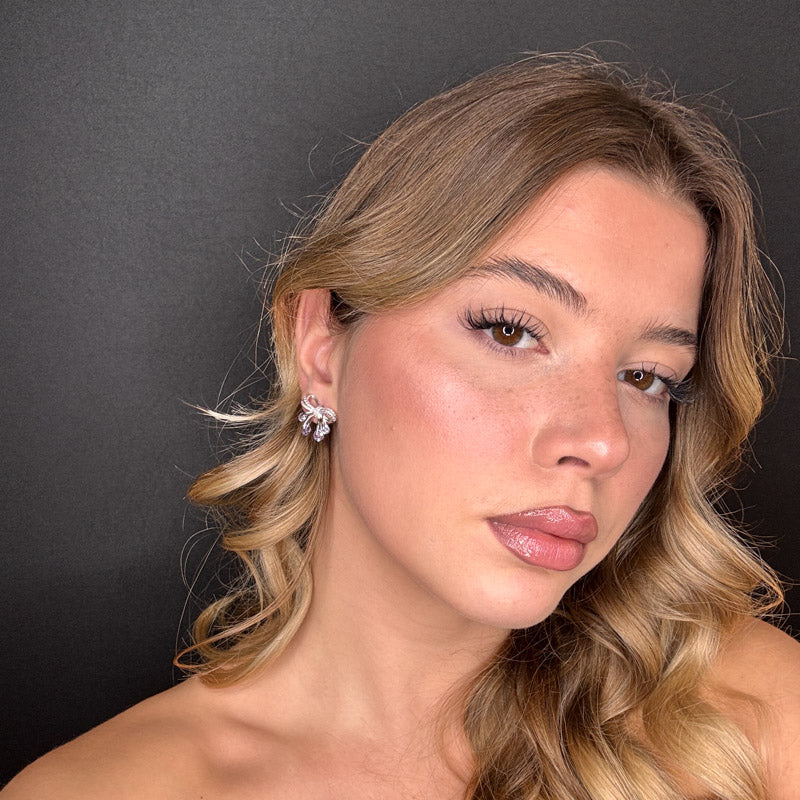 Palestro Milano Orecchini Fiocchetti di pavè con palline