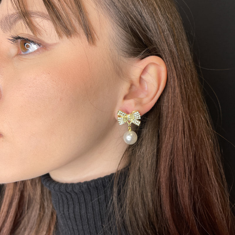 Palestro Milano Orecchini Fiocchetti gold con pallina
