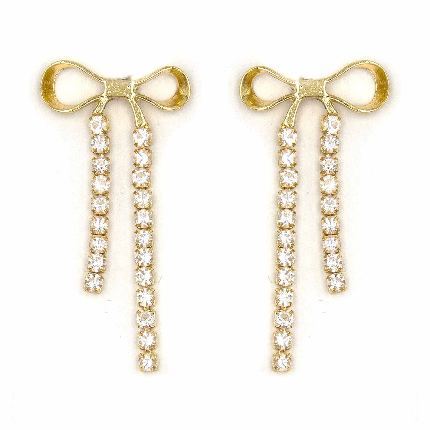 Palestro Milano Orecchini Fiocchettini Gold con zirconi