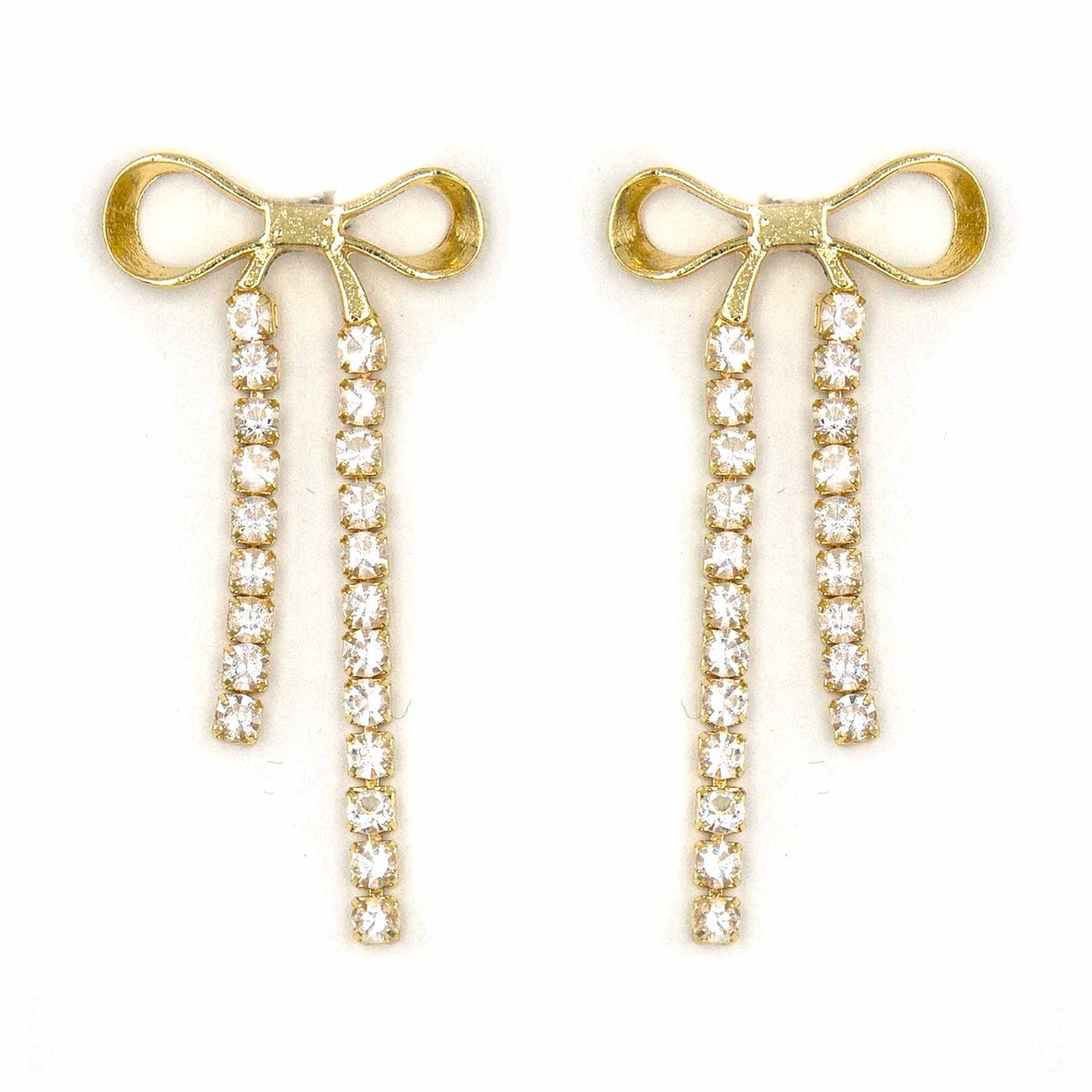 Palestro Milano Orecchini Fiocchettini Gold con zirconi