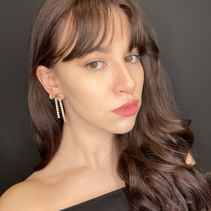 Palestro Milano Orecchini Fiocchettini Gold con zirconi