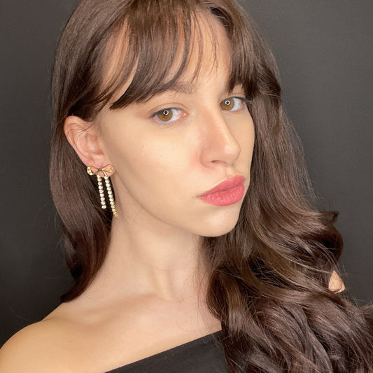 Palestro Milano Orecchini Fiocchettini Gold con zirconi