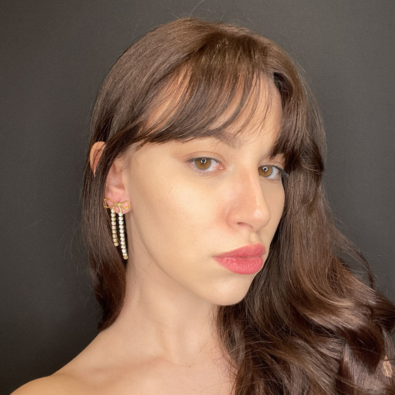 Palestro Milano Orecchini Fiocchettini Gold con zirconi