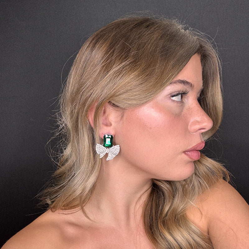 Palestro Milano Orecchini Fiocchetto con Pietra di Cristallo