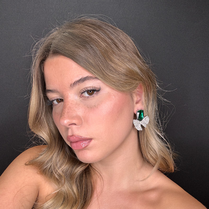 Palestro Milano Orecchini Fiocchetto con Pietra di Cristallo