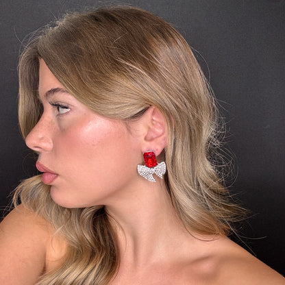 Palestro Milano Orecchini Fiocchetto con Pietra di Cristallo