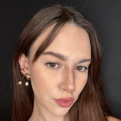 Palestro Milano Orecchini Fiocchi gold con perlina