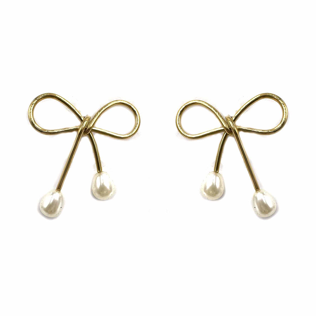 Palestro Milano Orecchini Fiocchi gold con perlina
