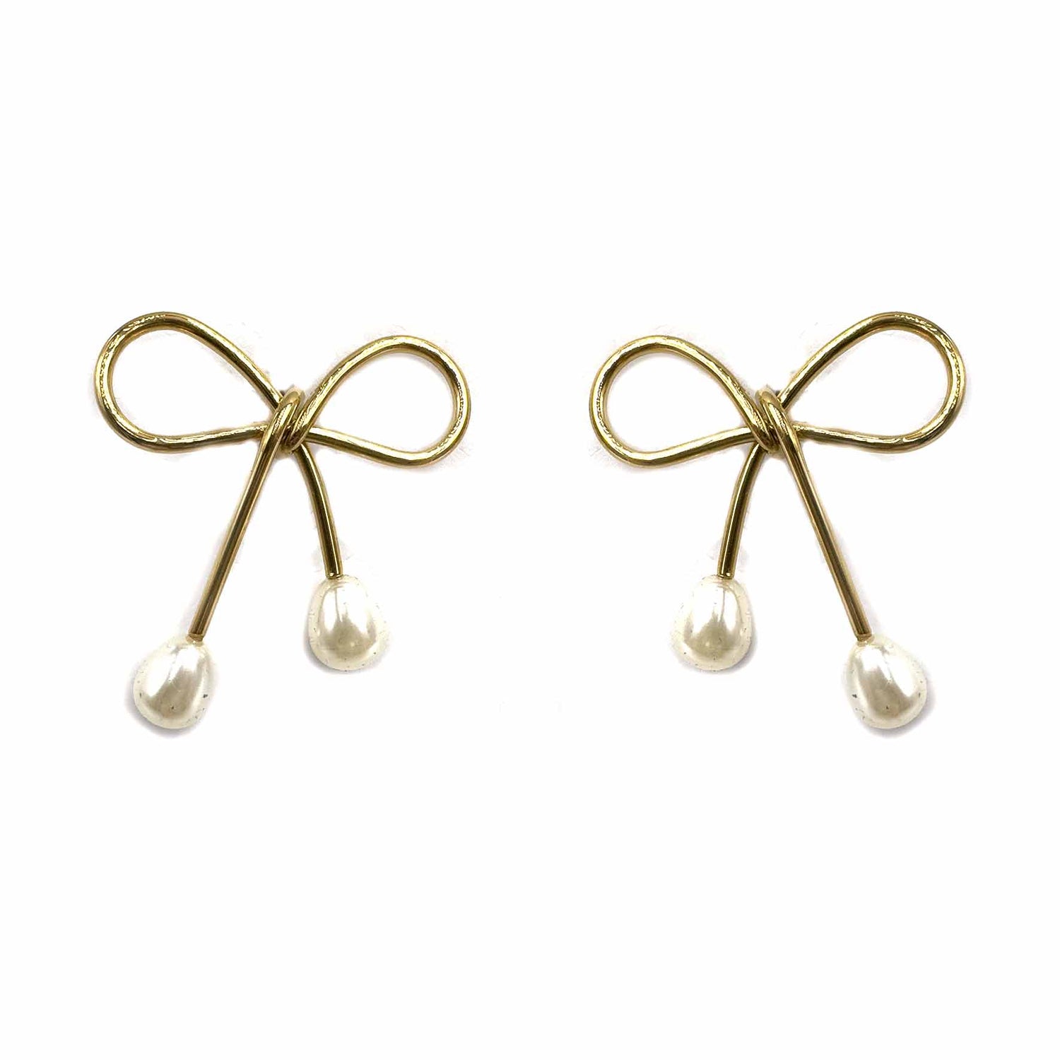 Palestro Milano Orecchini Fiocchi gold con perlina