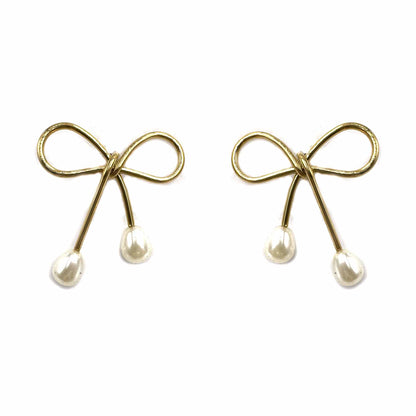Palestro Milano Orecchini Fiocchi gold con perlina