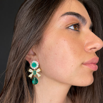 Palestro Milano Orecchini Fiocchi Smeraldo