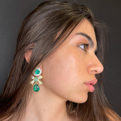 Palestro Milano Orecchini Fiocchi Smeraldo
