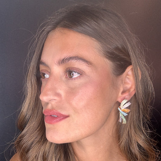 Palestro Milano Orecchini Fiocco a doppio nastro di pavè