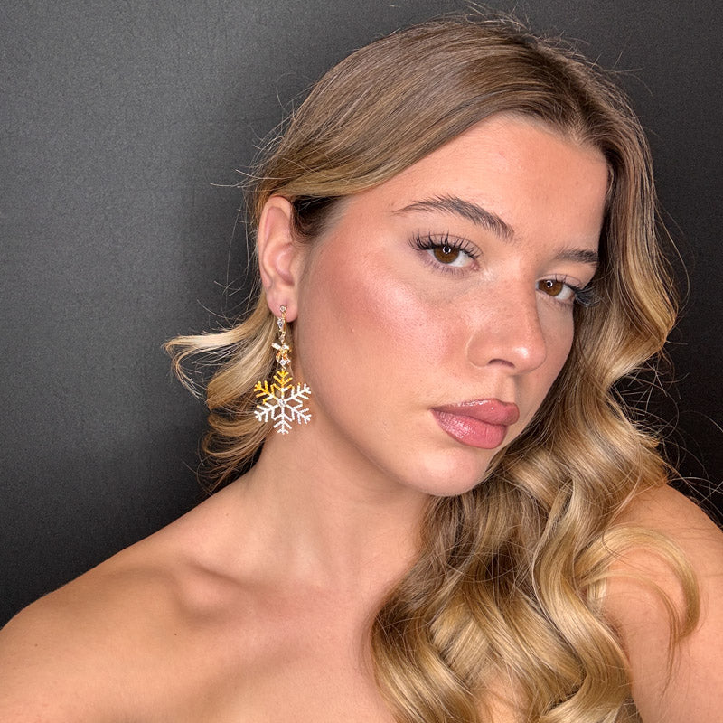 Palestro Milano Orecchini Fiocco di neve e fiocchetto pendente