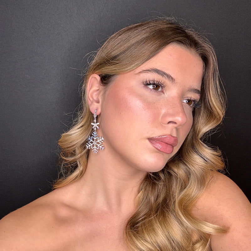 Palestro Milano Orecchini Fiocco di neve e fiocchetto pendente