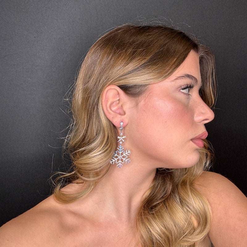 Palestro Milano Orecchini Fiocco di neve e fiocchetto pendente