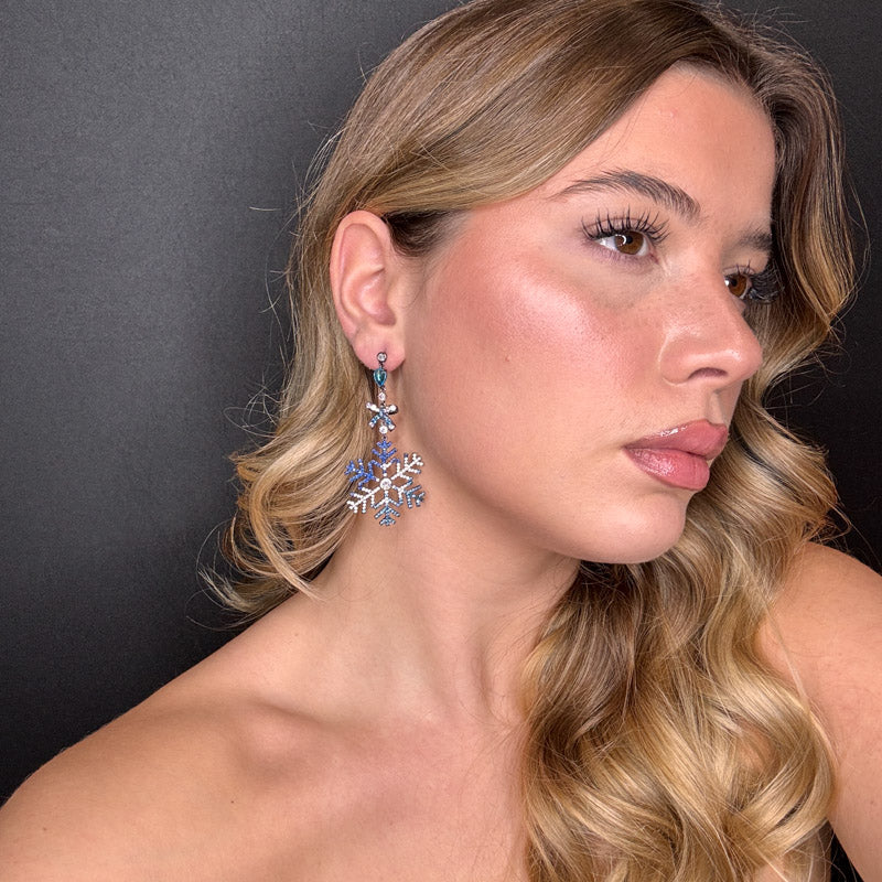 Palestro Milano Orecchini Fiocco di neve e fiocchetto pendente