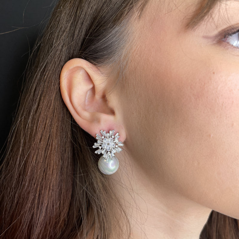 Palestro Milano Orecchini Fiocco di Neve perla