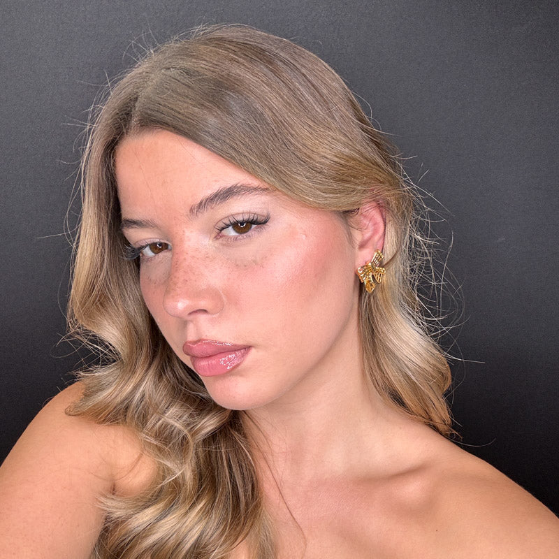 Palestro Milano Orecchini Fiocco ricamato d'Oro