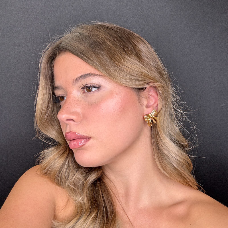 Palestro Milano Orecchini Fiocco ricamato d'Oro