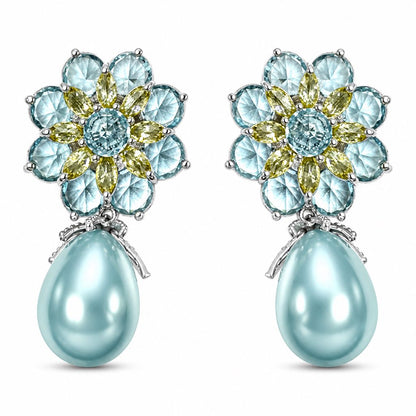 Fiore di cristalli con perla