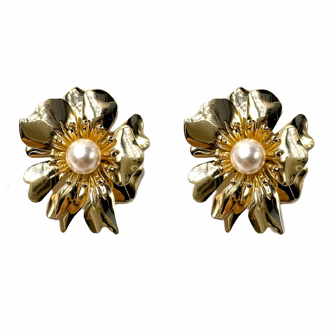 Palestro Milano Orecchini Fiore Big Gold Lucido