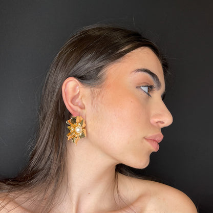 Palestro Milano Orecchini Fiore Big Gold Lucido