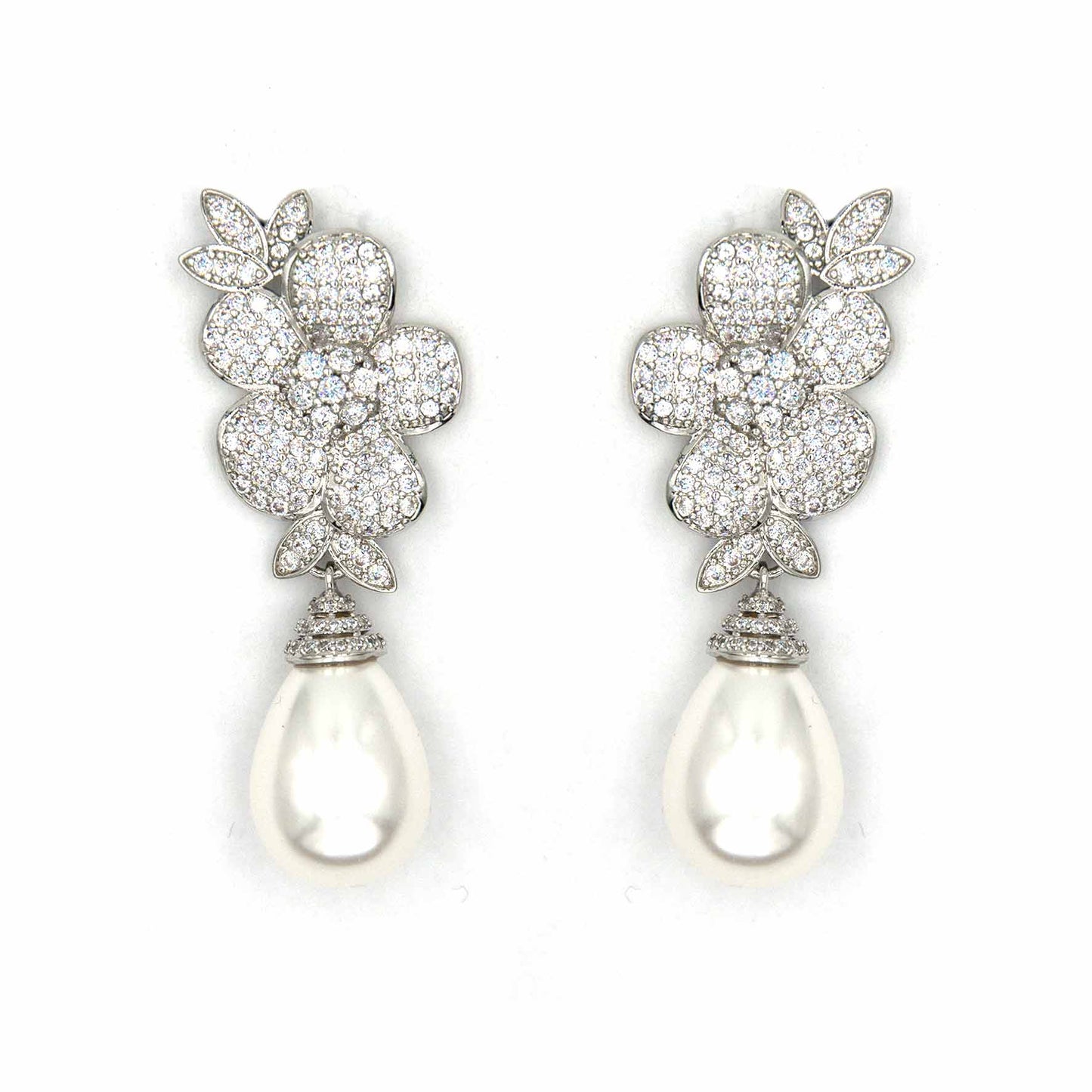 Palestro Milano Orecchini Fiore con perla a goccia