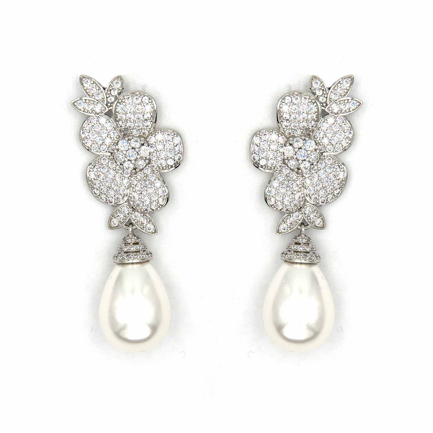 Palestro Milano Orecchini Fiore con perla a goccia