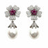Palestro Milano Orecchini Fiore con pistillo fucsia e perla